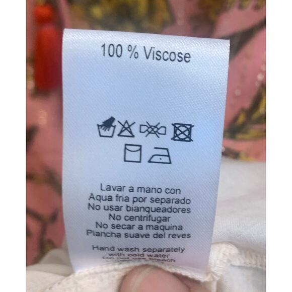 Vero Alfi Maldiva Boho Peasant Blouse w Tassels and Metallic Made in India‎ sz 2 - Picture 6 of 9